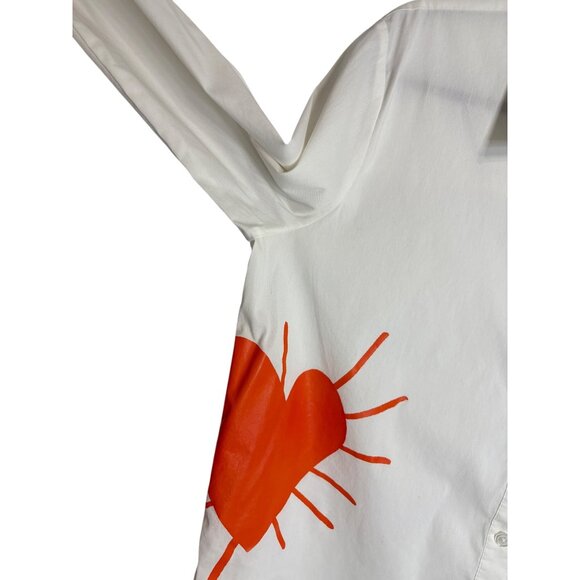 Kerri Rosenthal Mia Cotton Button Down Heart Sun Shirt-sz Medium - Picture 4 of 11